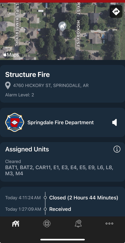 map of fire location
