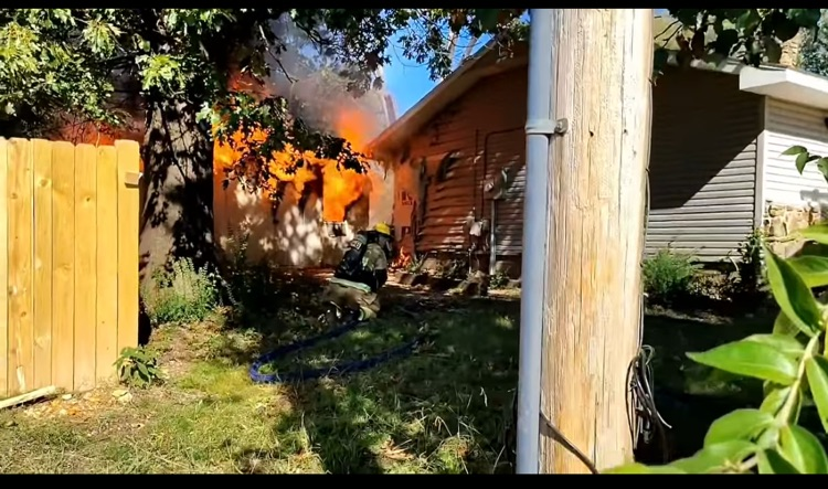 fire in a garage