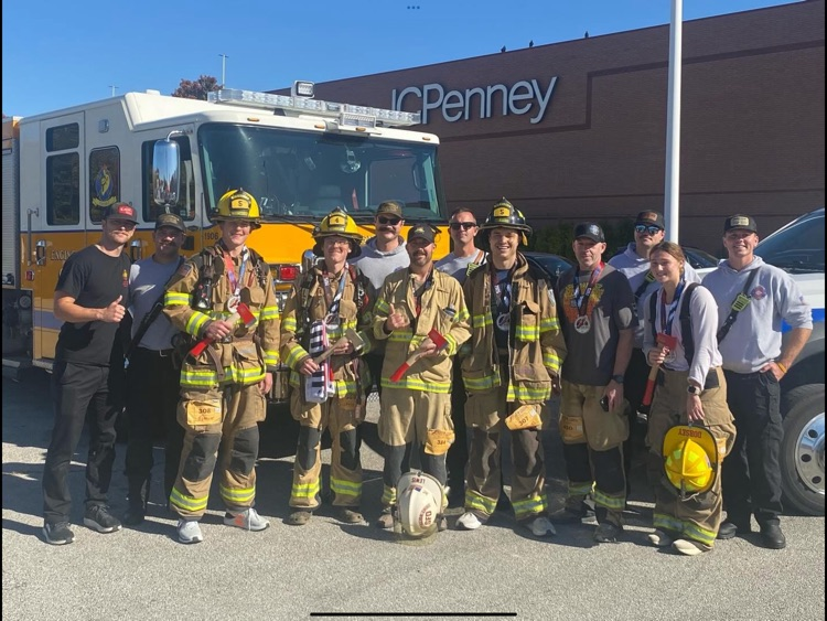 Firefighters after marathon race