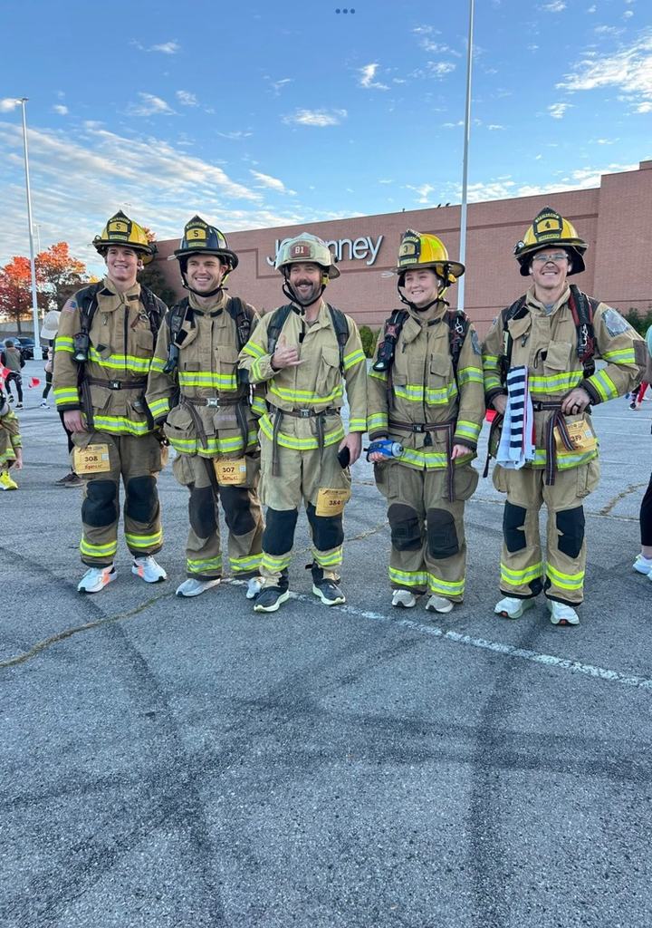 firefighters after marathon race
