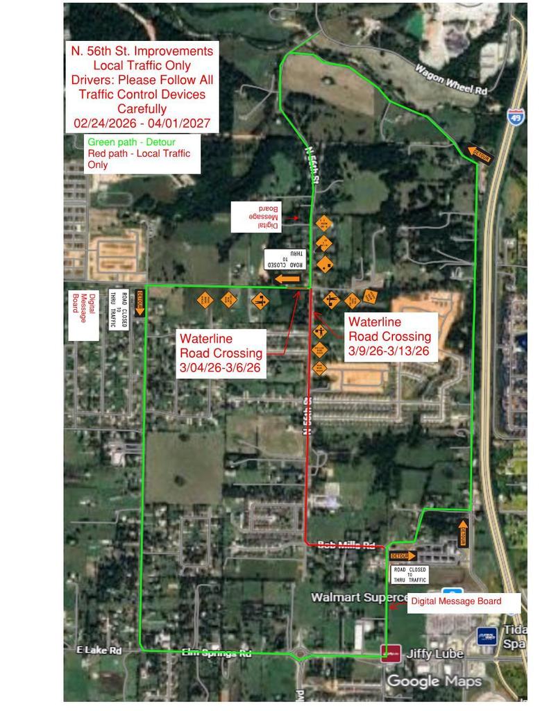 North 56th Street Detour Map