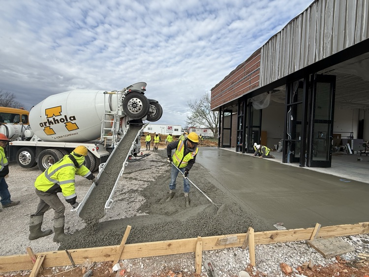 concrete getting poured for new station