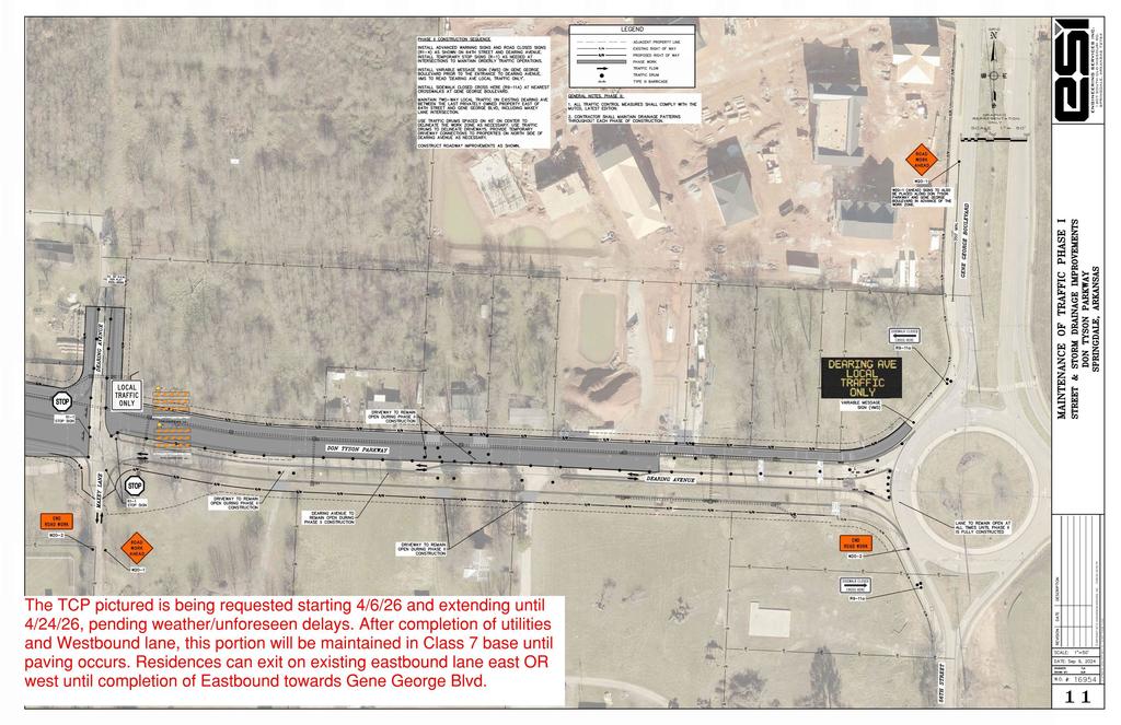 Maintenance of Traffic diagram for Dearing Rd.