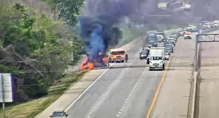 car fire on highway 