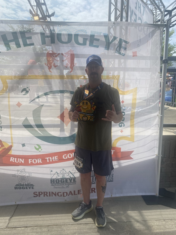 firefighter completing marathon