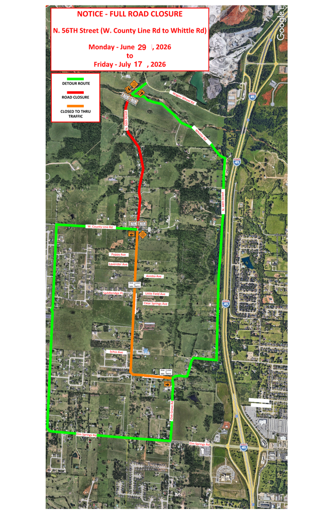 56th street road closure