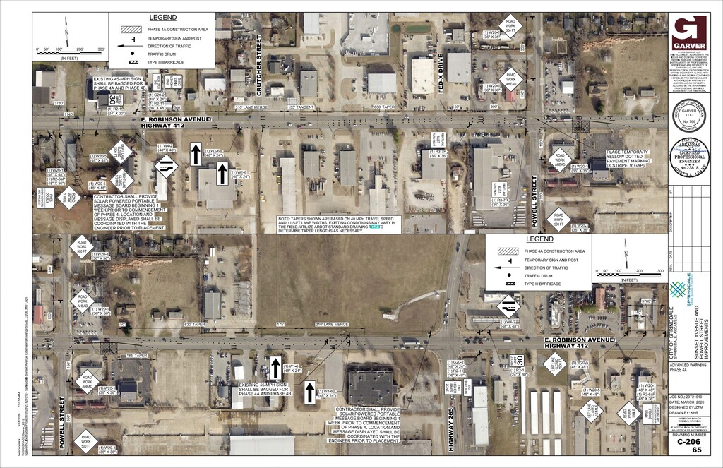 Alternate traffic patterns for Highway 412 - 9/25 to 9/28