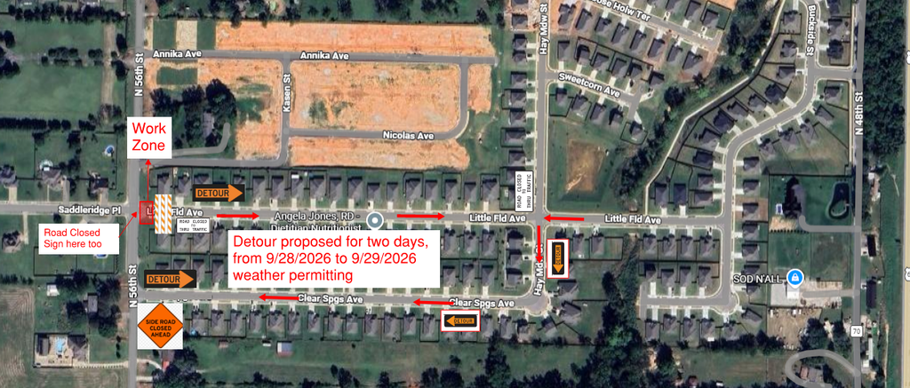Little Field Ave road closure
