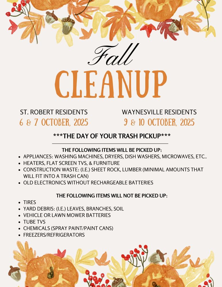 2025 Fall Cleanup Informational Flyer