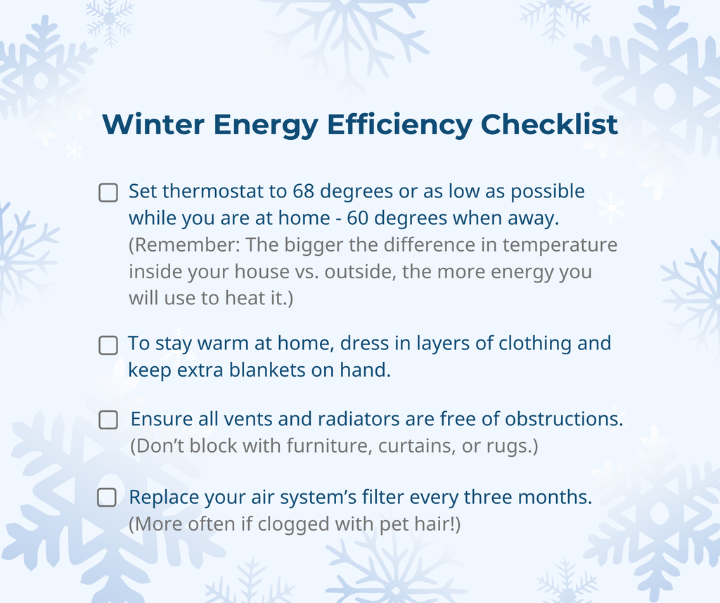 Winter Efficiency Checklist