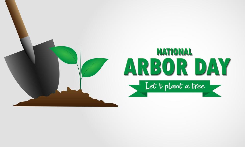 Shovel in dirt - planting a tree on Arbor Day