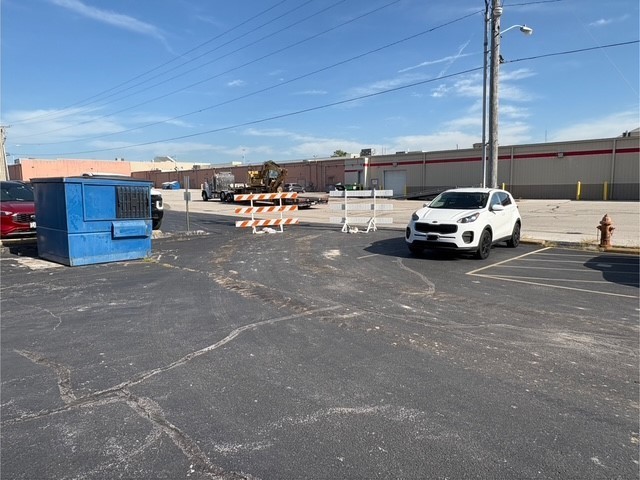 Corner barricaded at Nutrition Center