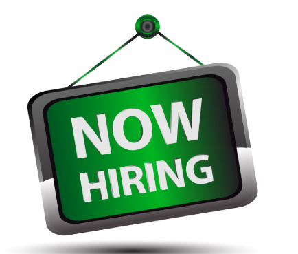 Now Hiring sign hanging