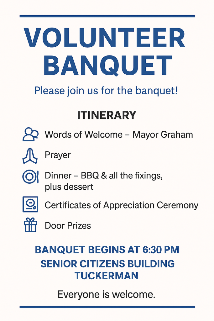 2025 Volunteer Banquet Invite Flyer 