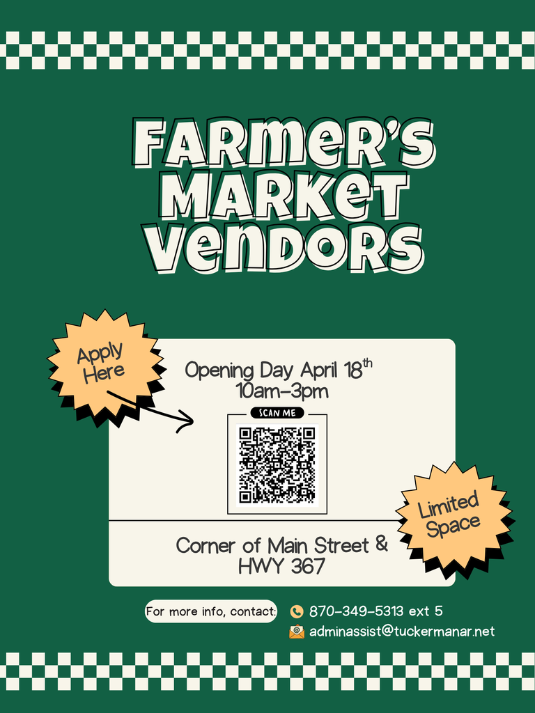 green and beige farmer's market vendor graphic.