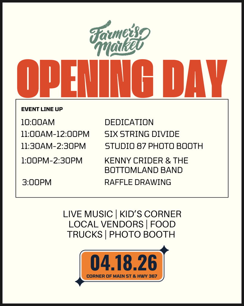 Green,red and black infographic for farmer's market opening day