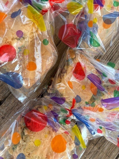confetti paper wrapped treat