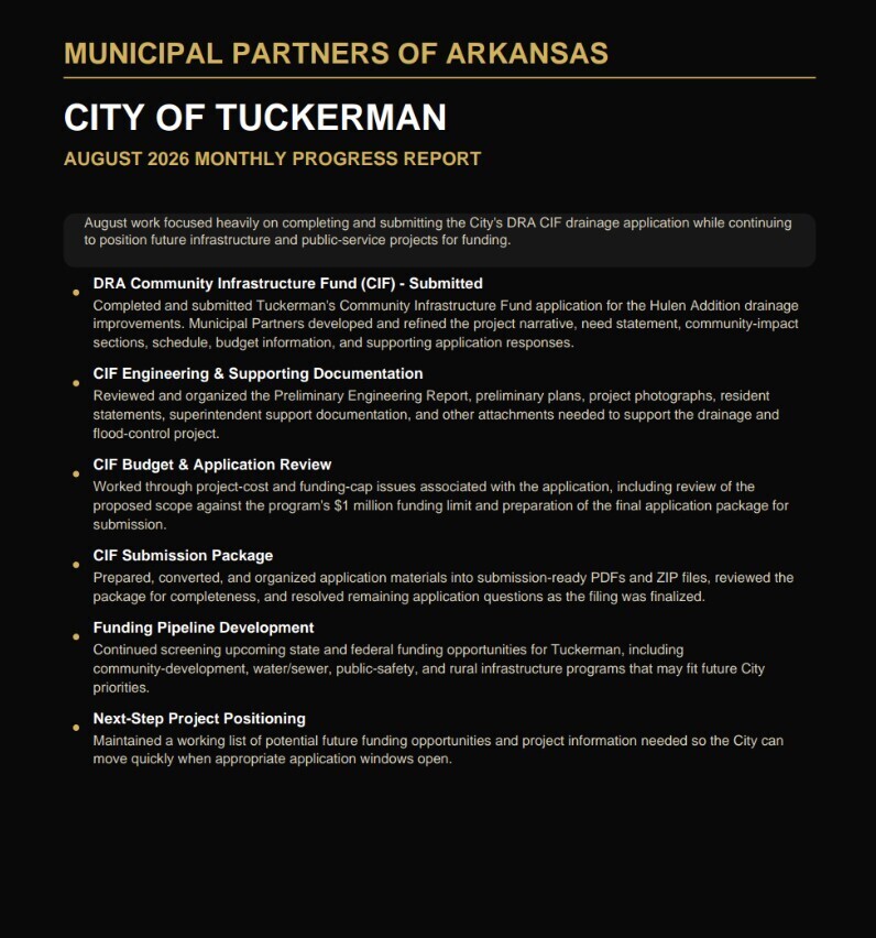 August Re-Cap with Municipal Partners