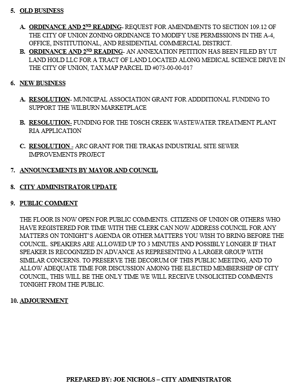 August 19, 2025-Regular Council Meeting Agenda