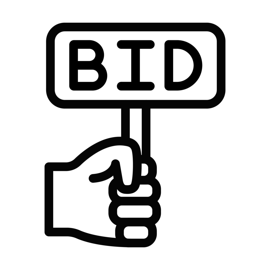 Clipart of Bid Sign