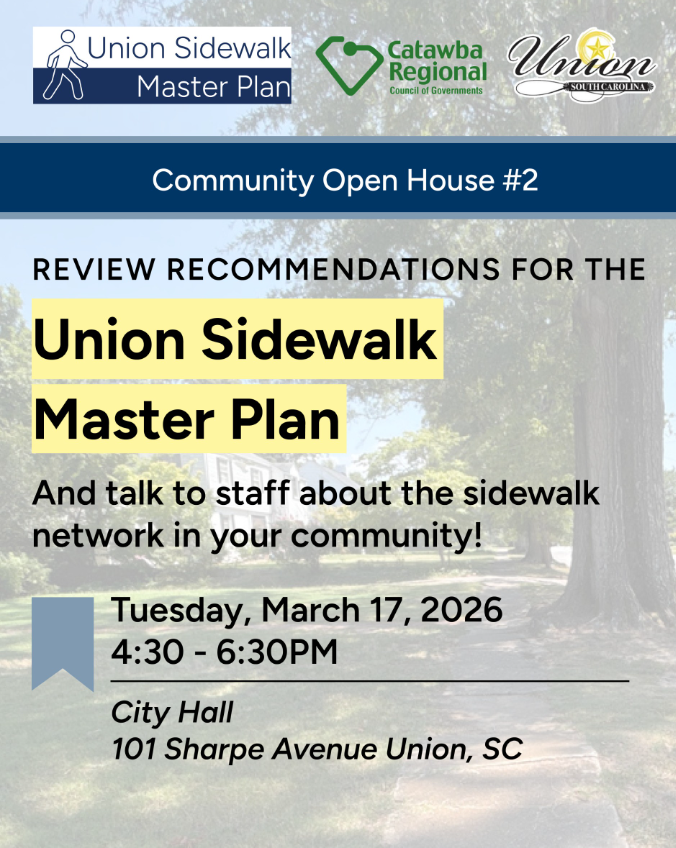 Union Sidewalk Master Plan-Open House #2 on March 17, 2026