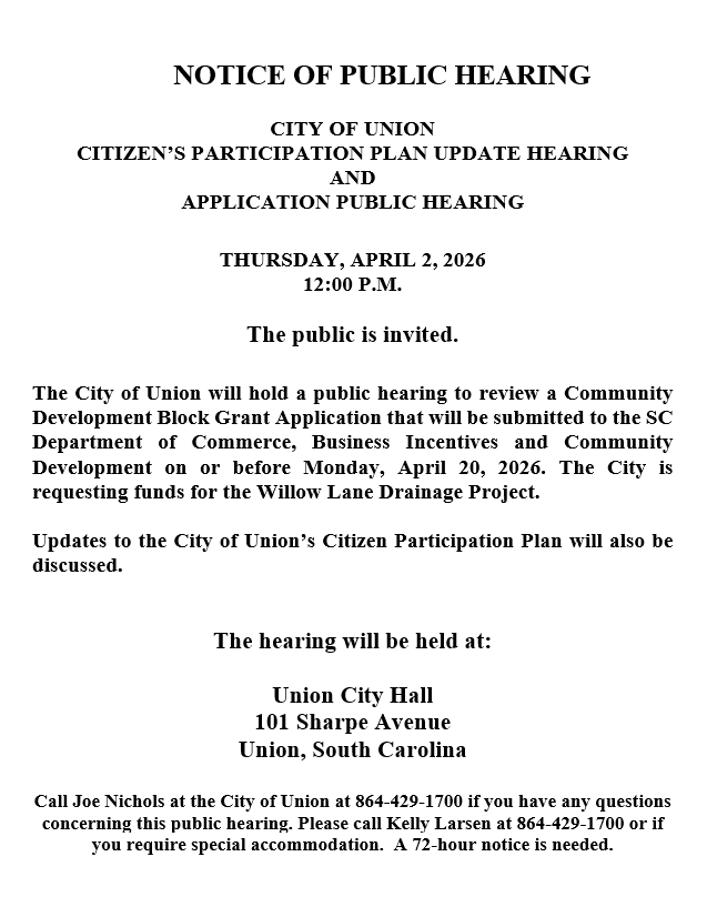 Notice of Public Hearing 4-2-26