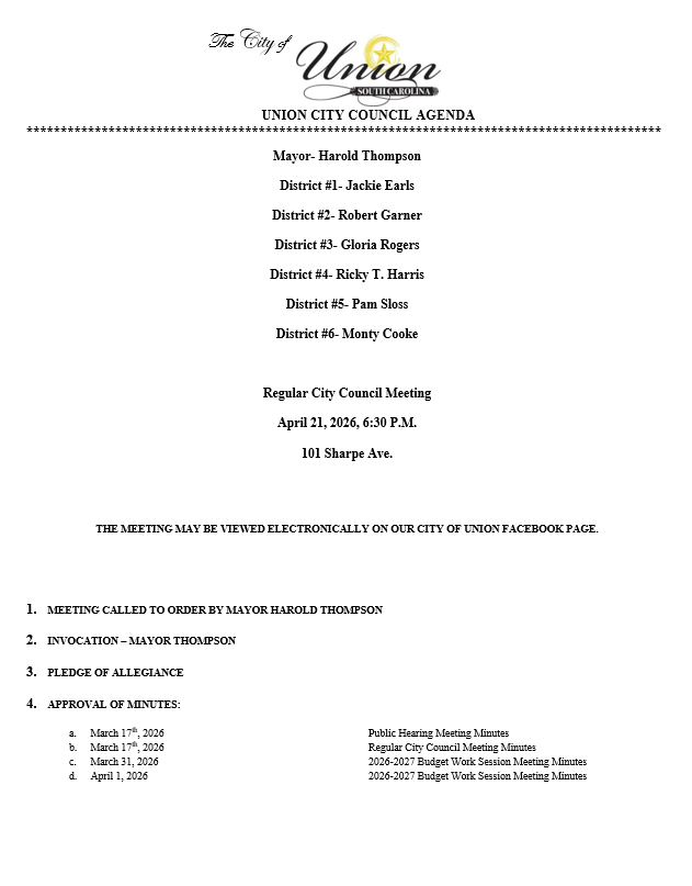 Council Agenda-page 1