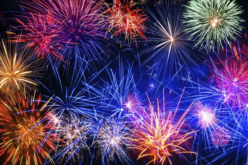 fireworks display in sky