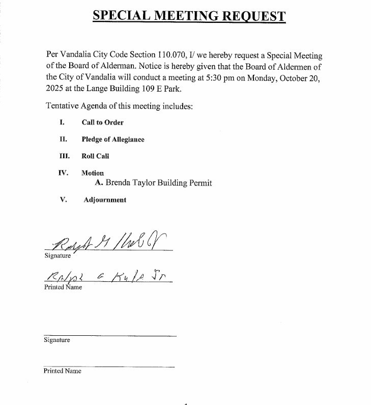 Special Meeting request
