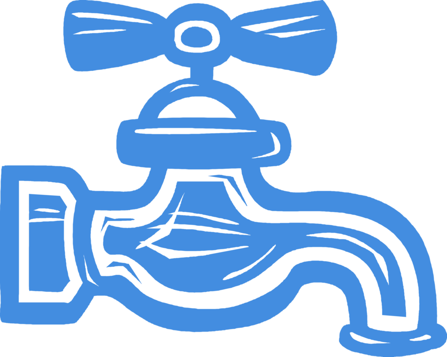blue water faucet