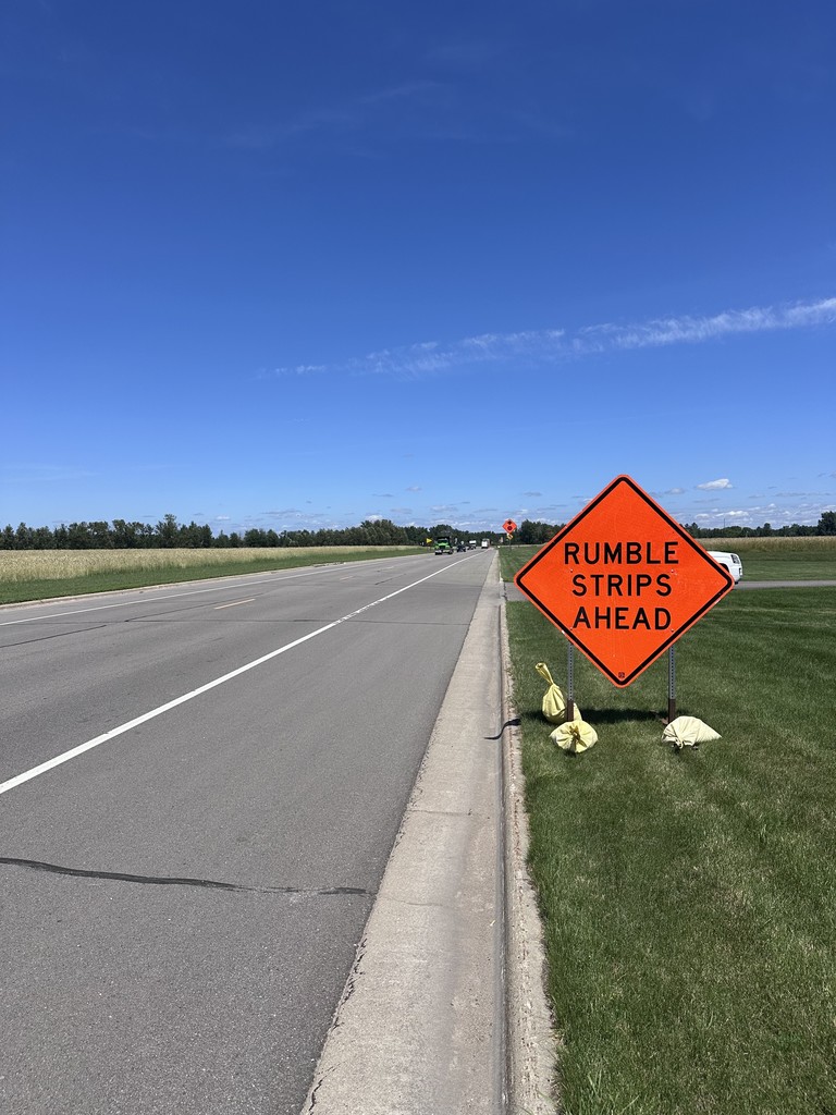 Rumble Strips Ahead Sign on 2nd St NW