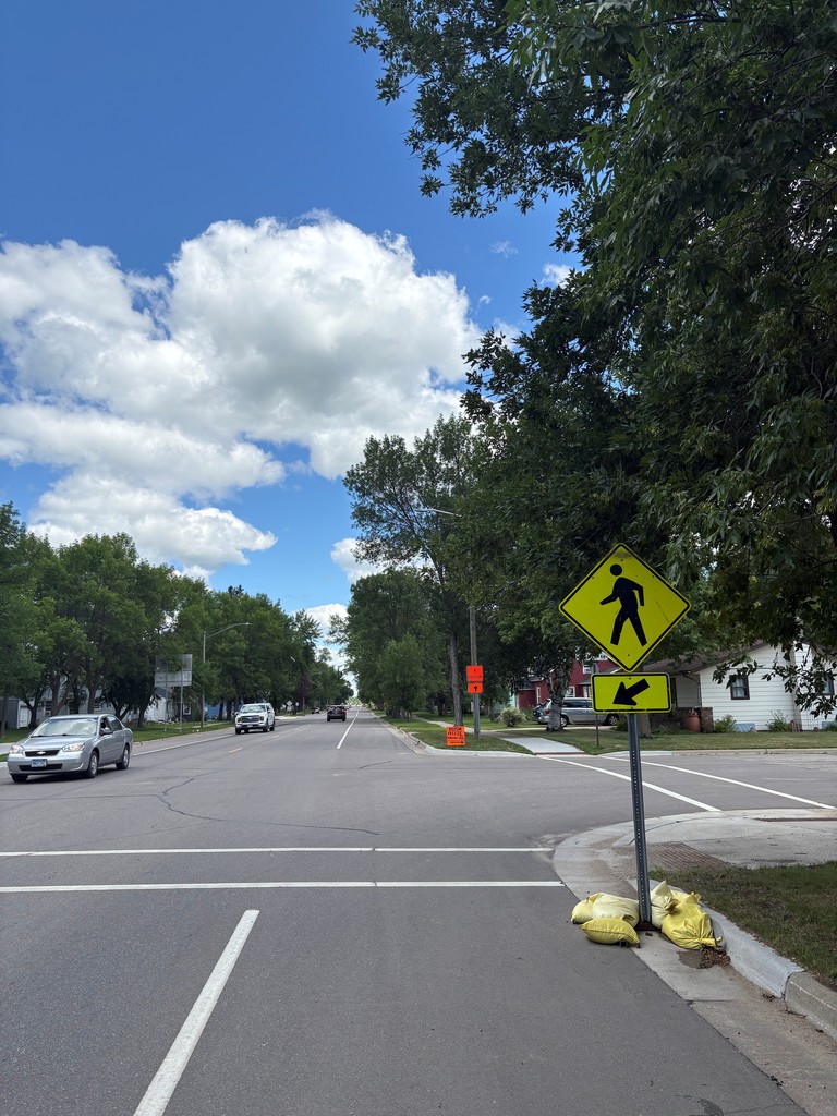 Pedestrians Crossing Road Sign