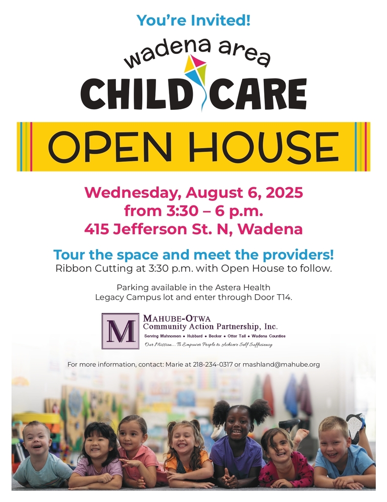 Wadena Area Child Care - Open House Invitation