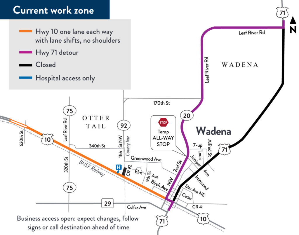 Work Zone for Next Phase of Road Project - Leaf River Rd - 71 Detour