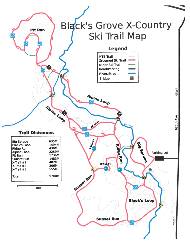 Blacks' Grove Ski Trail Map