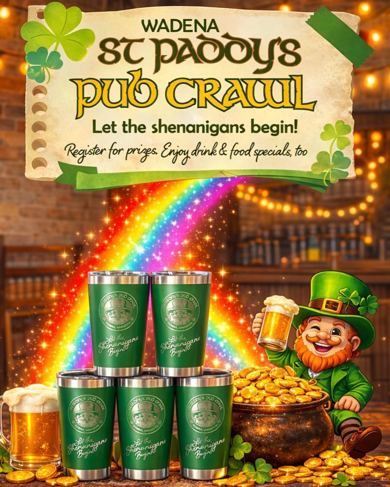 Wadena St. Paddy;s Pub Crawl - Saturday March 14th at 3pm