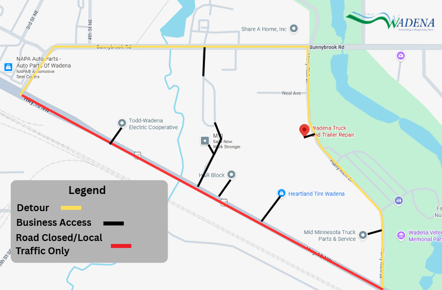 Business Access Map - Highway 10 Detour