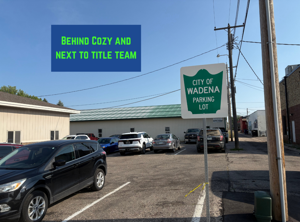 Municipal Parking Lot behind the Cozy and next to Title Team
