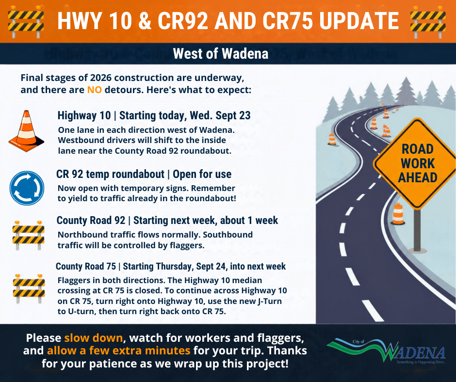 Hwy 10 Update in Wadena Sept 23
