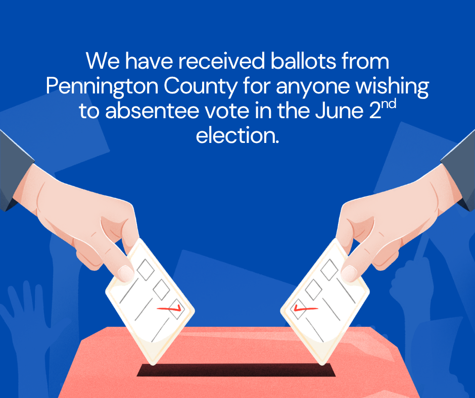 Pennington County election ballots are now available for the June 2nd election.