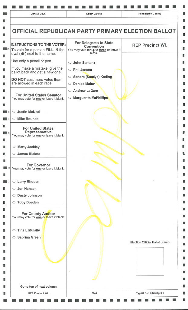 Ballots for June 2nd election
