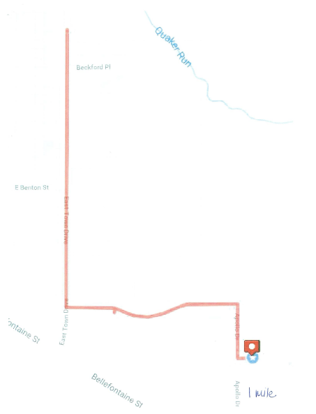1 mile route