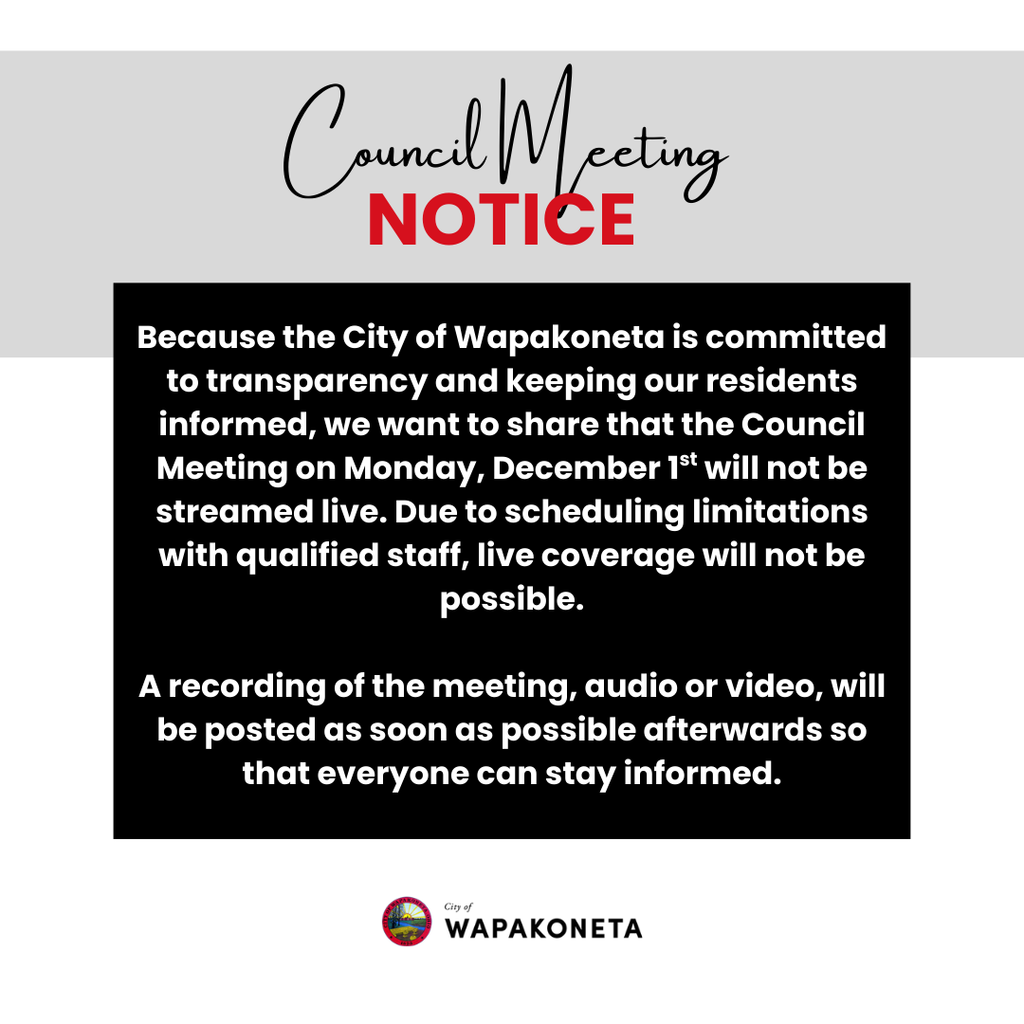 COUNCIL MEETING NOTICE