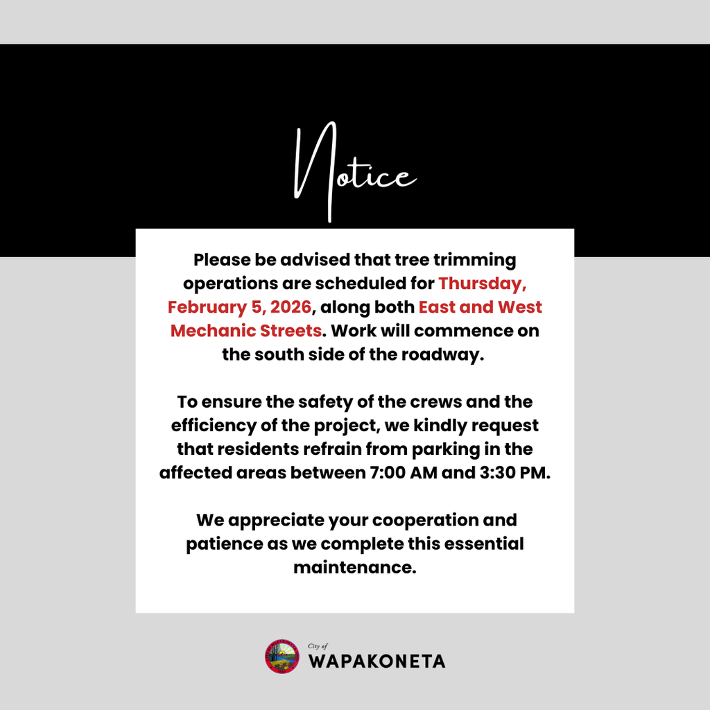 TREE TRIMMING NOTICE