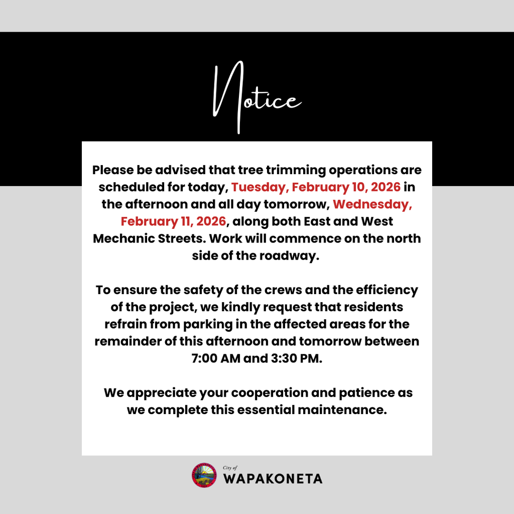 TREE TRIMMING NOTICE