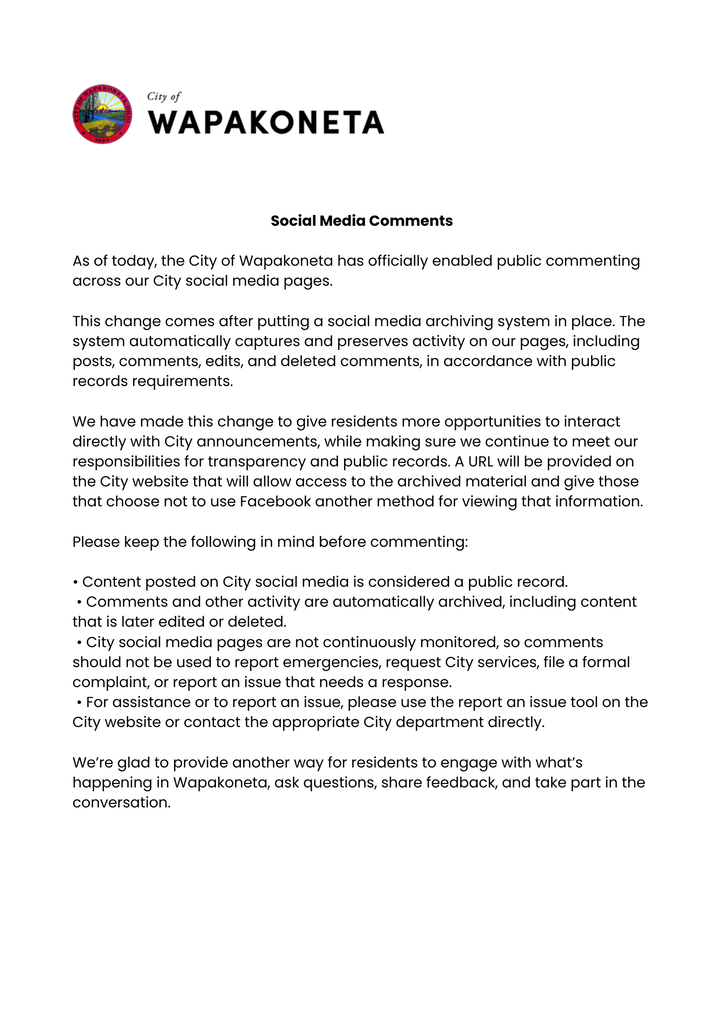 Social Media Comments