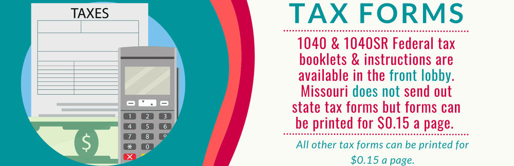 Tax Forms available at the library