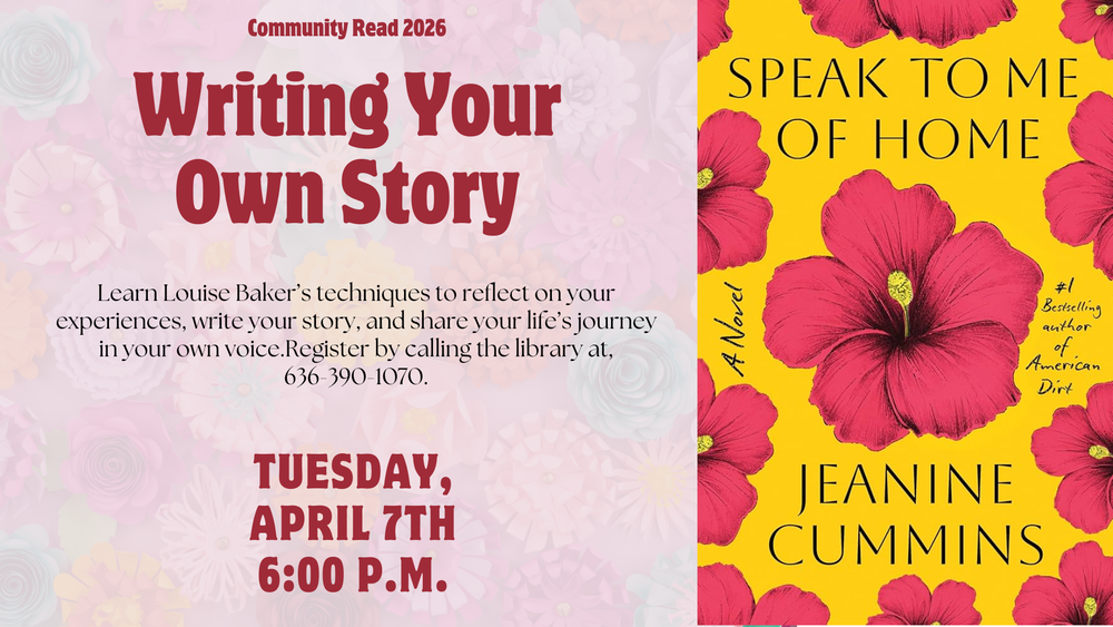 Writing Your Own Story - Tuesday April 7, 6:00 p.m.