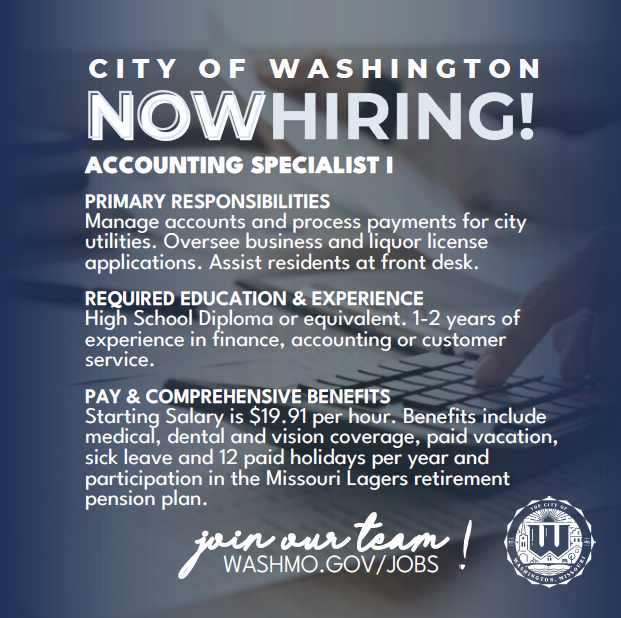 Accounting Specialist I Now Hiring