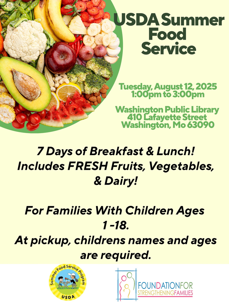USDA Summer food service ad with a picture of a plate of fruits & vegetables